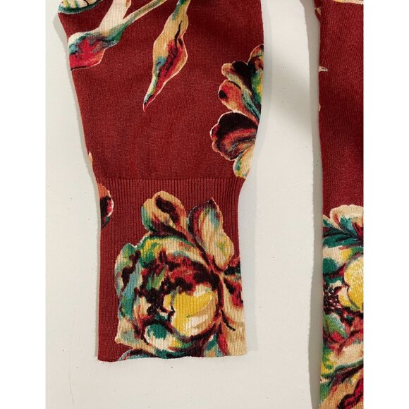 Chicos Women's Floral Print Long Sleeve Knit Top Size 2 US L Rayon Blend - Picture 6 of 13